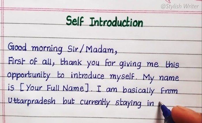 self introduction in interview for freshers